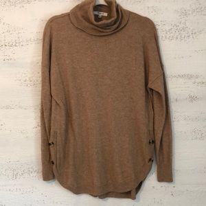 Madewell turtleneck. Light brown with buttons on the sides.  Size M